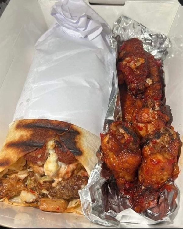 Shawarma and chicken wings