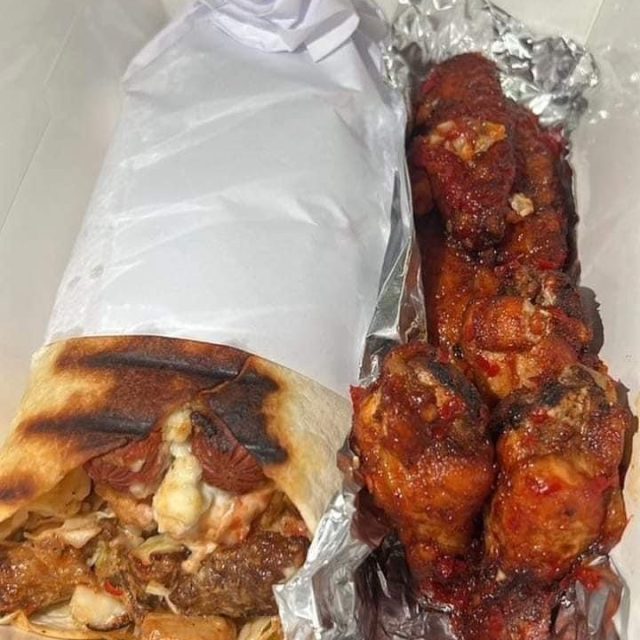 Shawarma and chicken wings